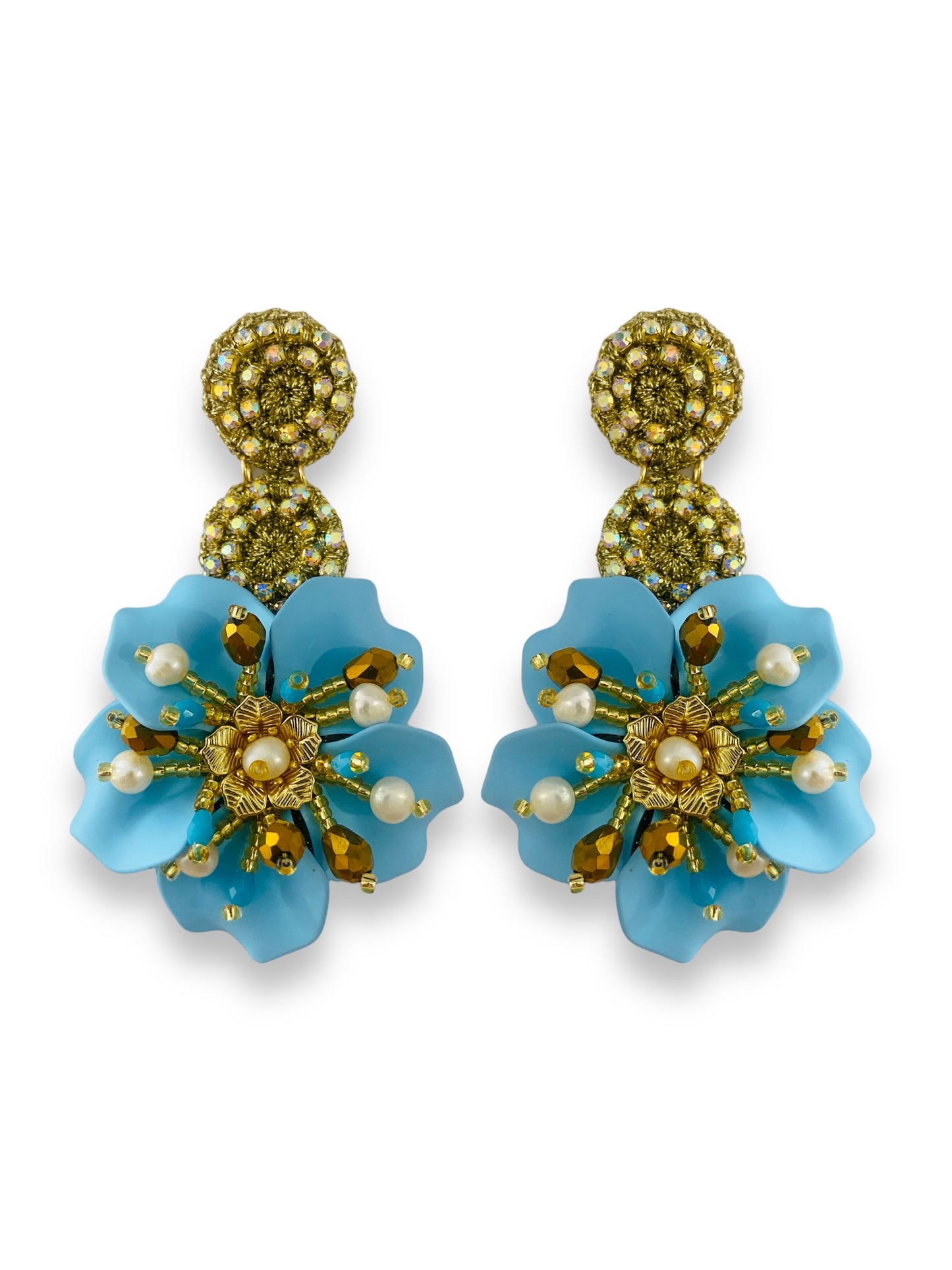 Aretes Amalia baby blue Edición Especial - Pacífico Dorado