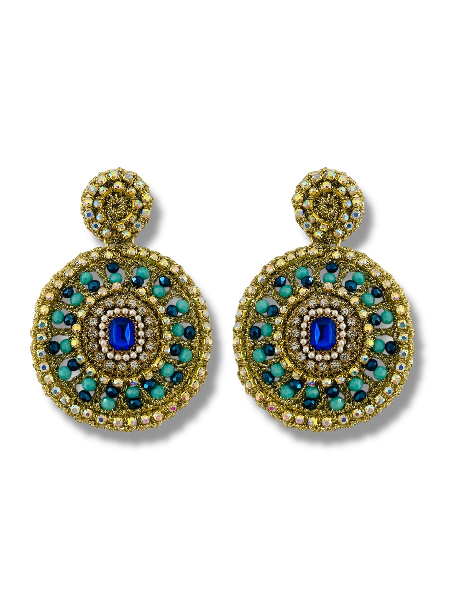 Aretes Irina - turquesa y azul