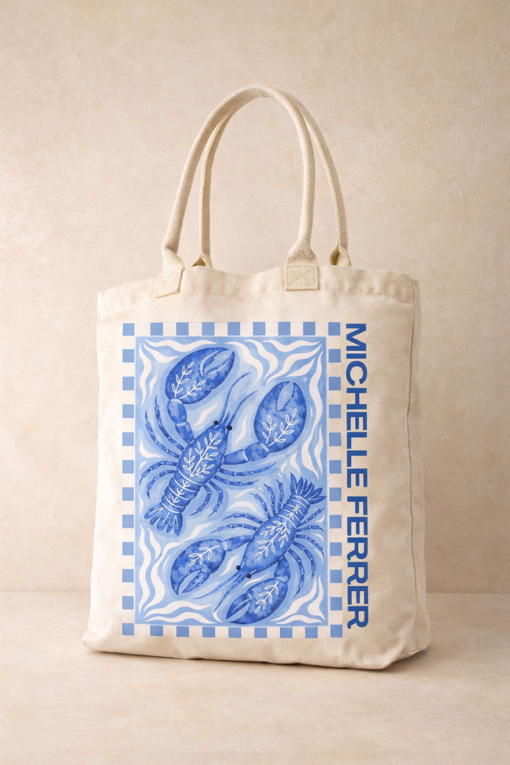 Tote Bag langostas Azules