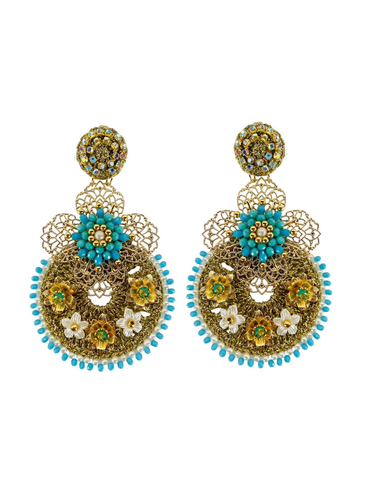 Aretes Indira en turquesa