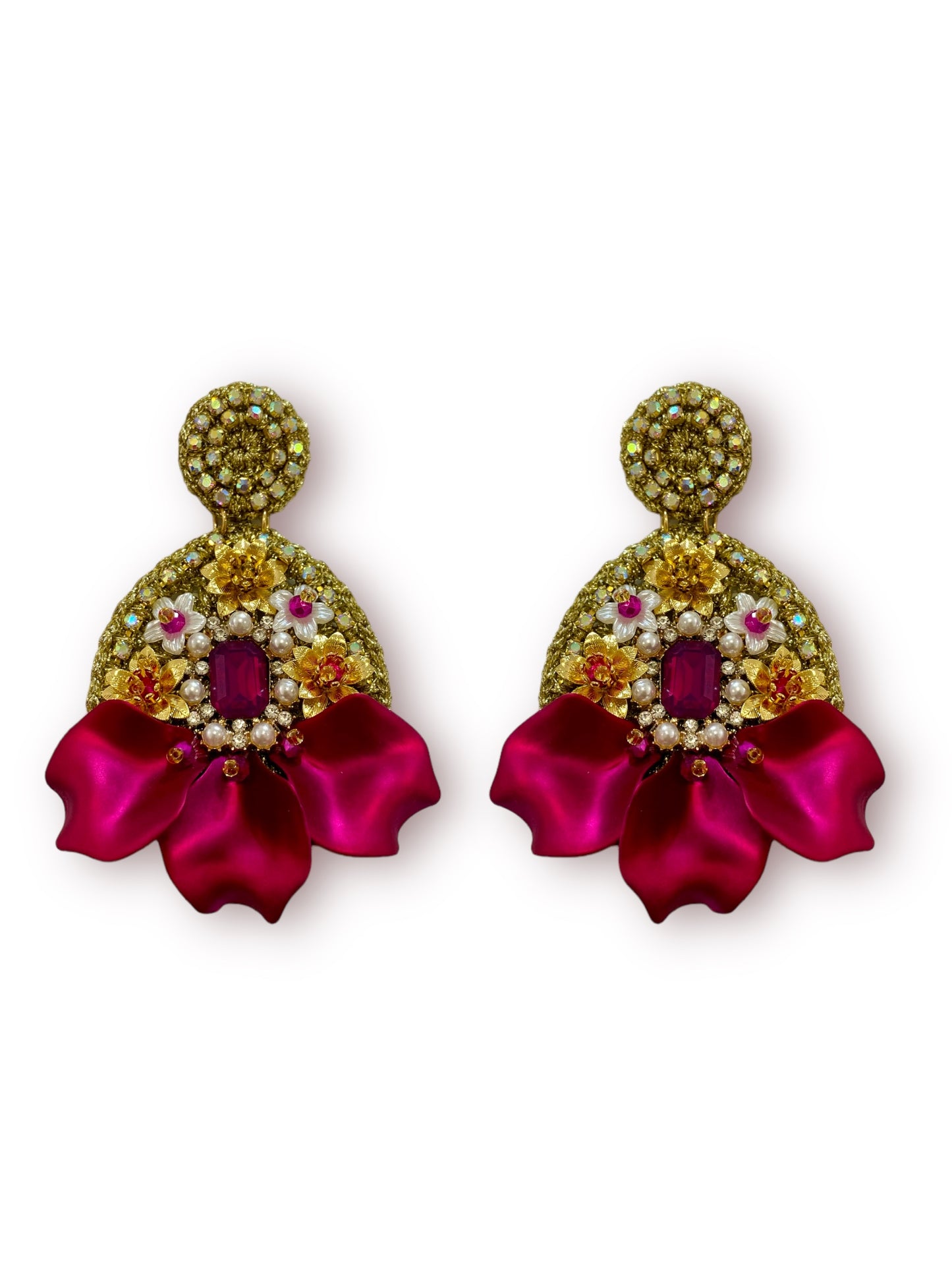 Aretes Carmen La isla de las Flores en Deep Fuchsia