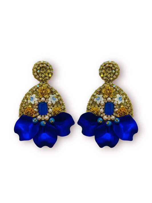 Aretes Carmen La isla de las Flores en azul royal