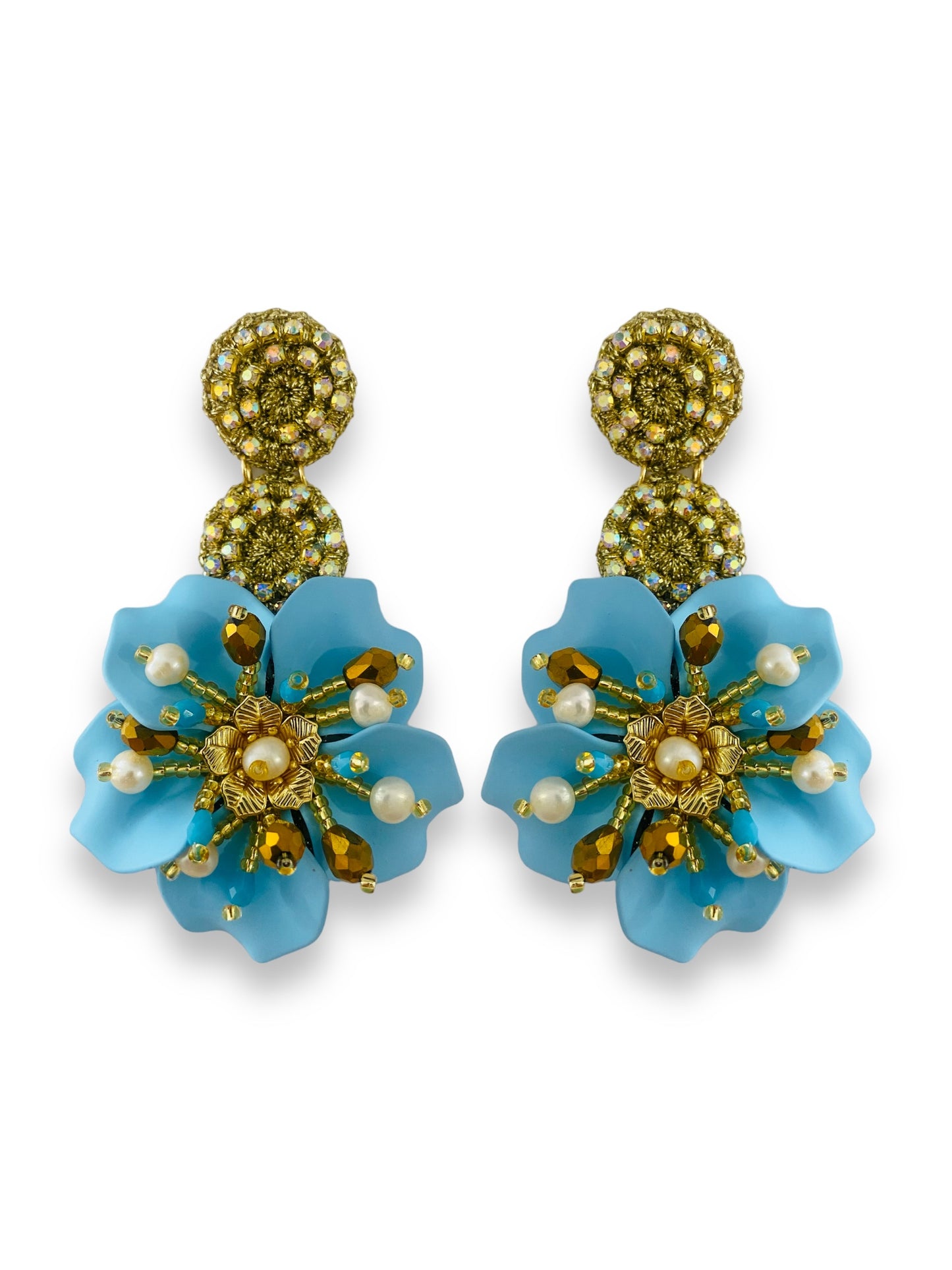 Aretes Amalia  baby blue Edición Especial - Pacífico Dorado