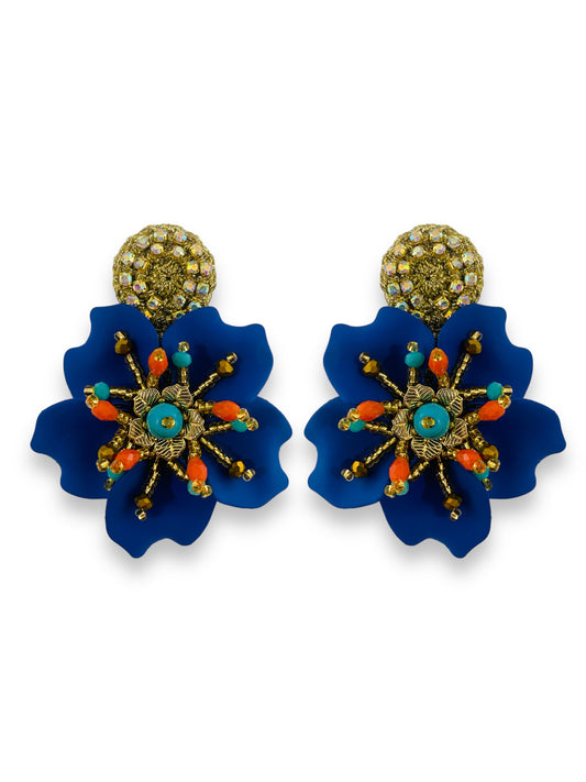 Aretes Amalia cortos azul rey