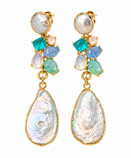 Aurora Pearl Earrings | 24K Gold Plated