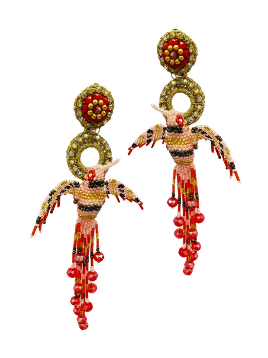 Aretes Colibrí tótem Rosa