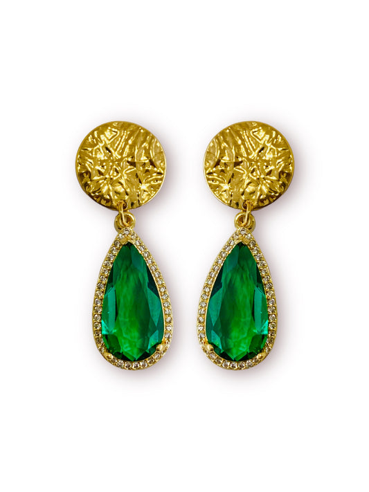 Aretes Demetria en verde