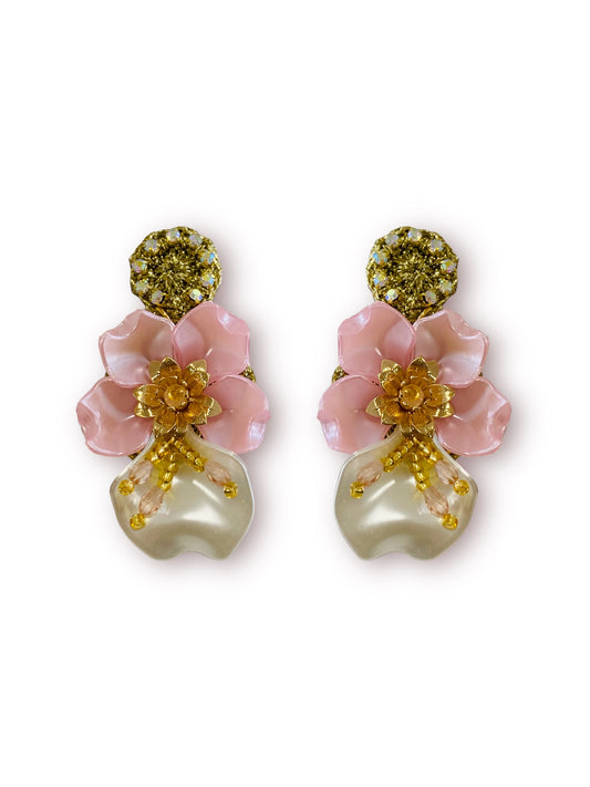 Arete mini Flor del espíritu Santo en rosa