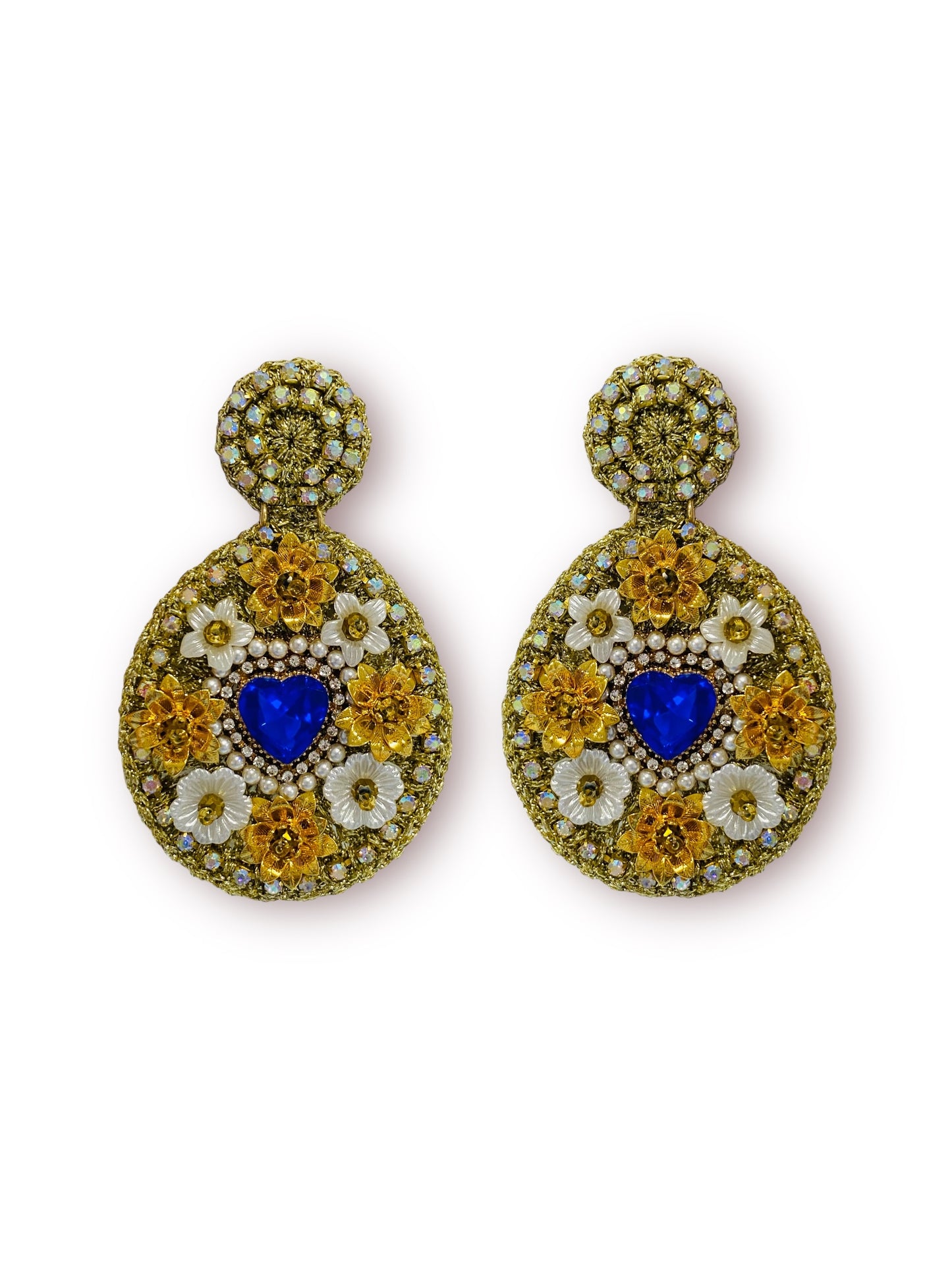 Aretes Amour gota en azul royal