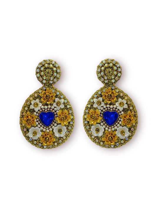 Aretes Amour gota en azul royal