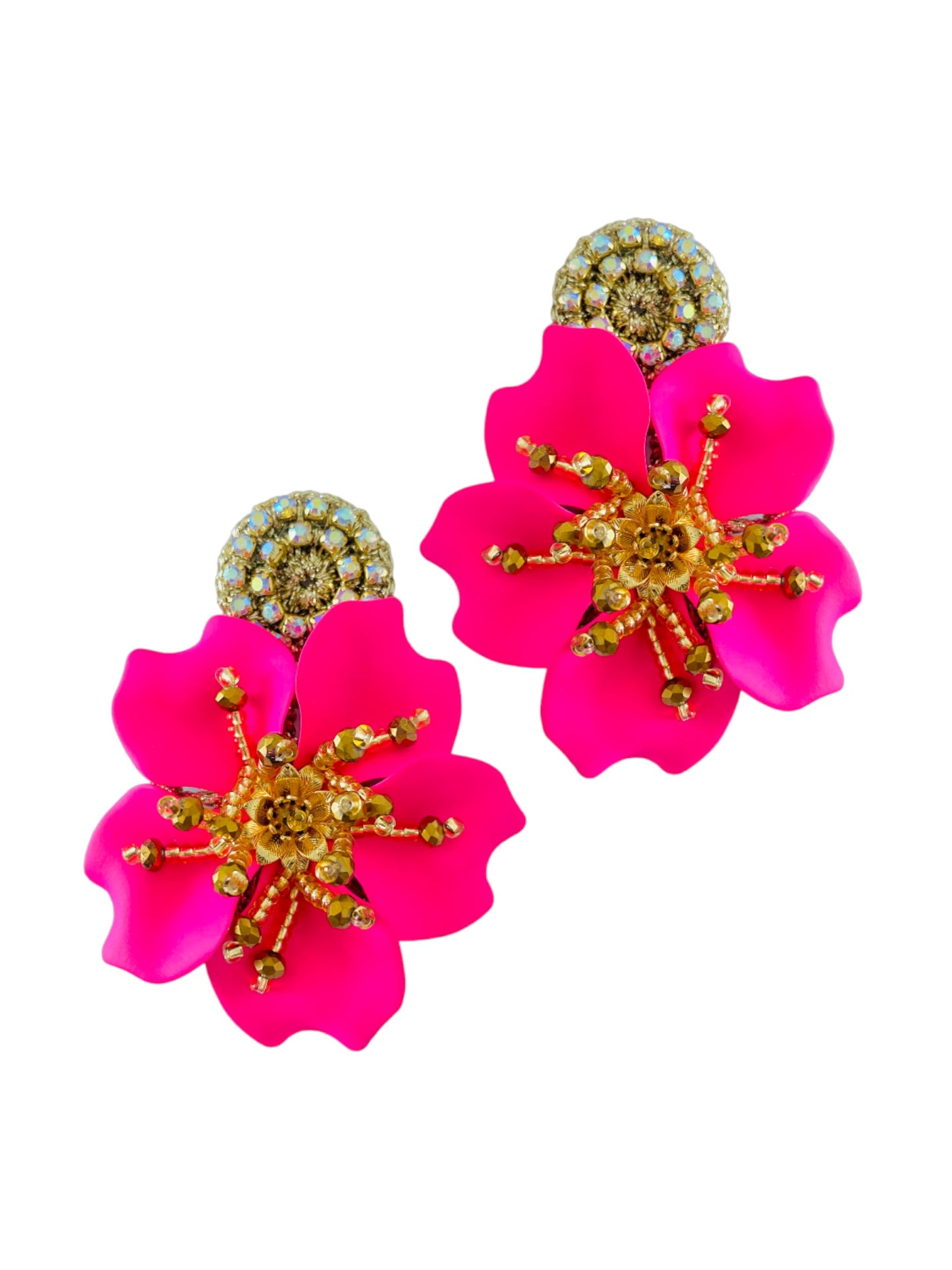 Aretes Amalia cortos fucsia