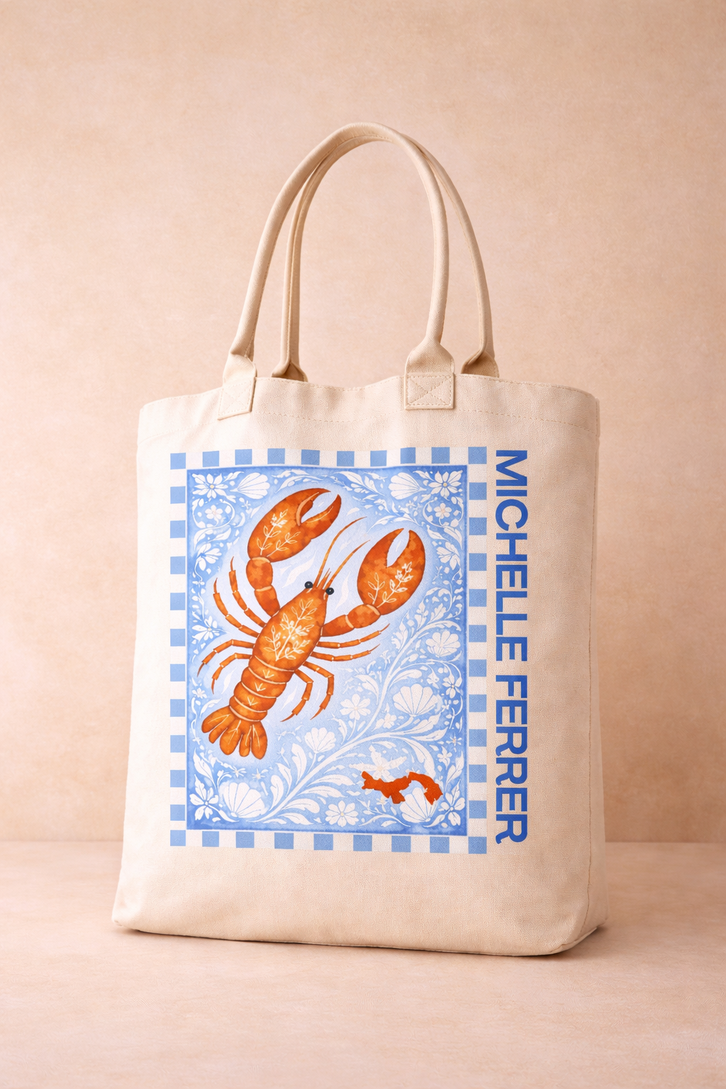 Tote Bag Langosta y flores