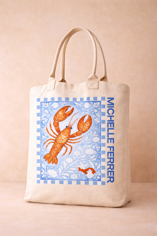 Tote Bag Langosta y flores