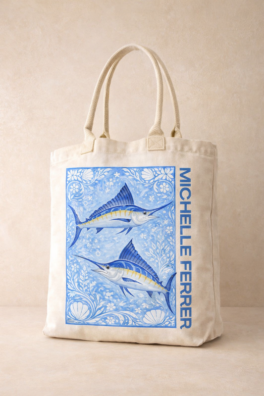 Tote Bag Marlins y flores