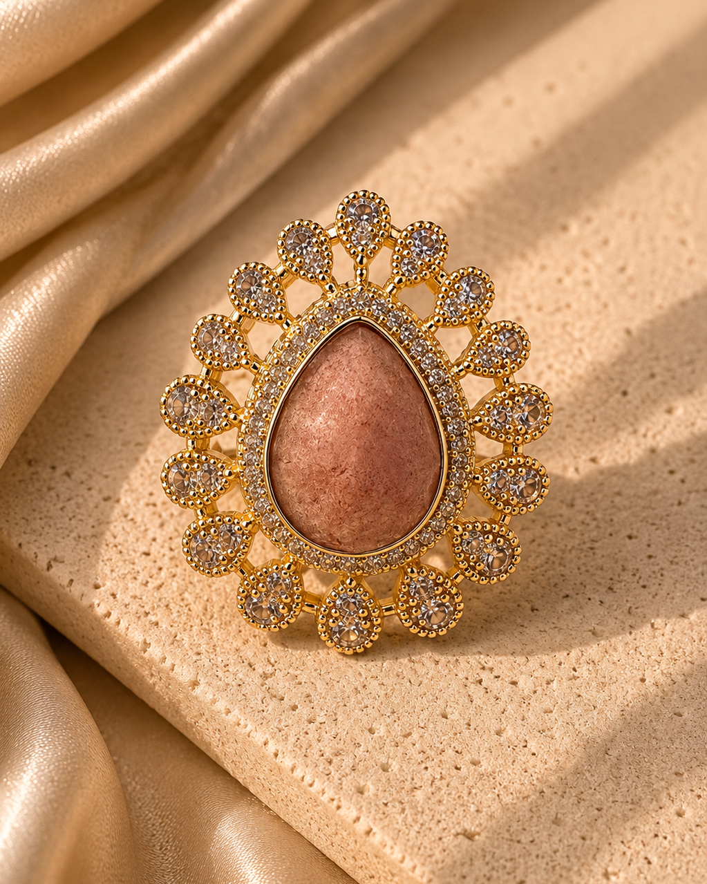Anillo Massuri cuarzo Sandía