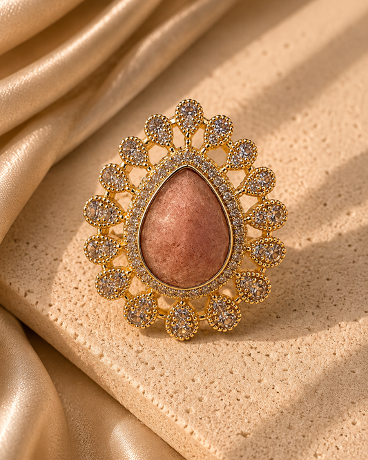 Anillo Massuri cuarzo Sandía