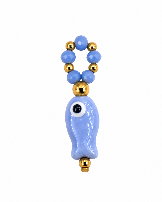 Charm Pez azul celeste cerámica
