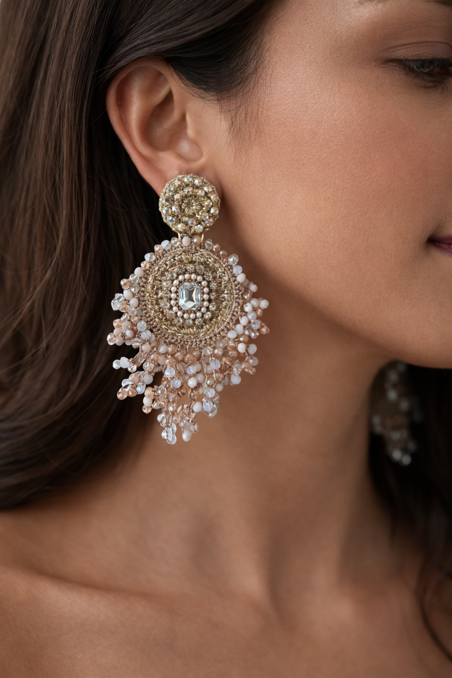 Aretes Mirna Champagne Opal