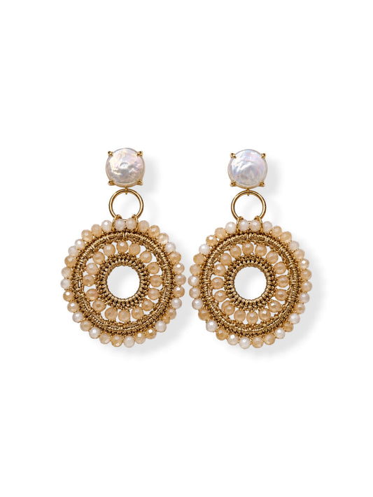 Aretes Lina Perla en beige