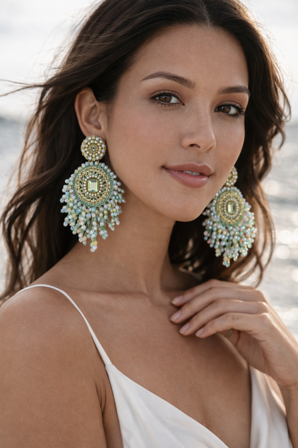 Aretes Mirna verde menta