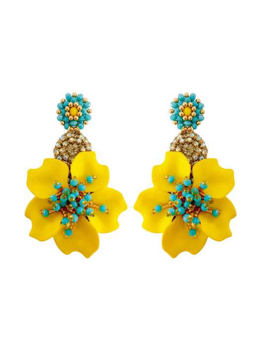 Aretes Amalia largos amarillo