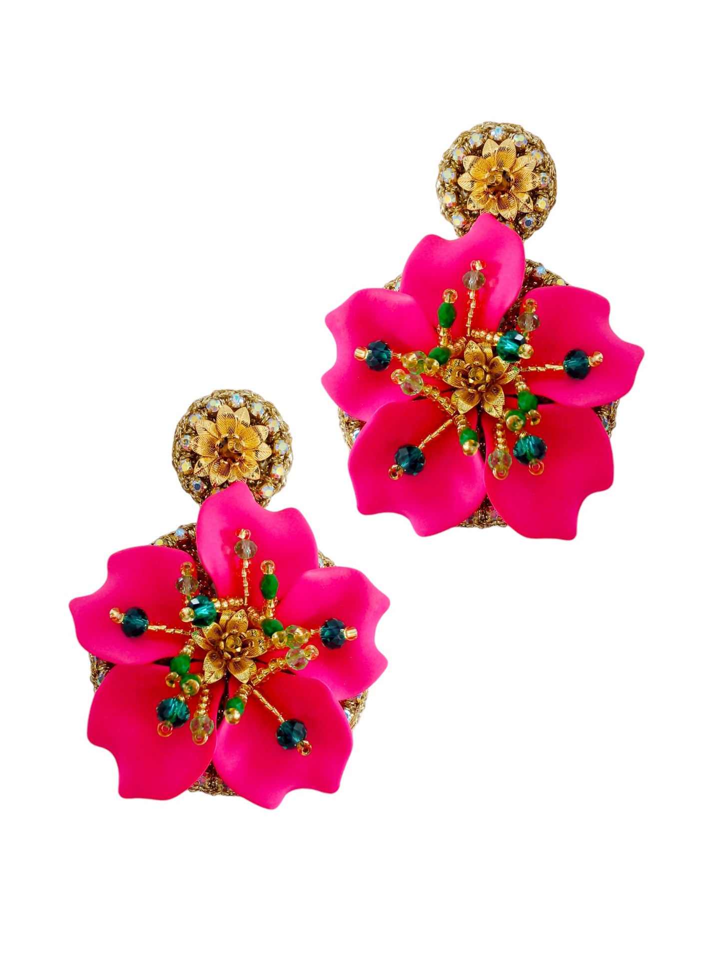 Aretes Amalia Maxi pantalla fucsia