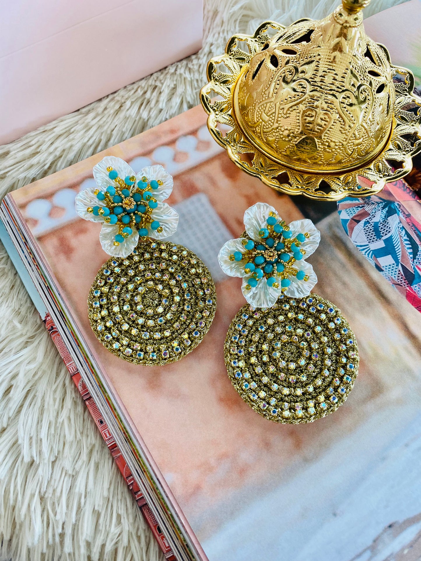 Aretes Khalida Tropicalia turquesa