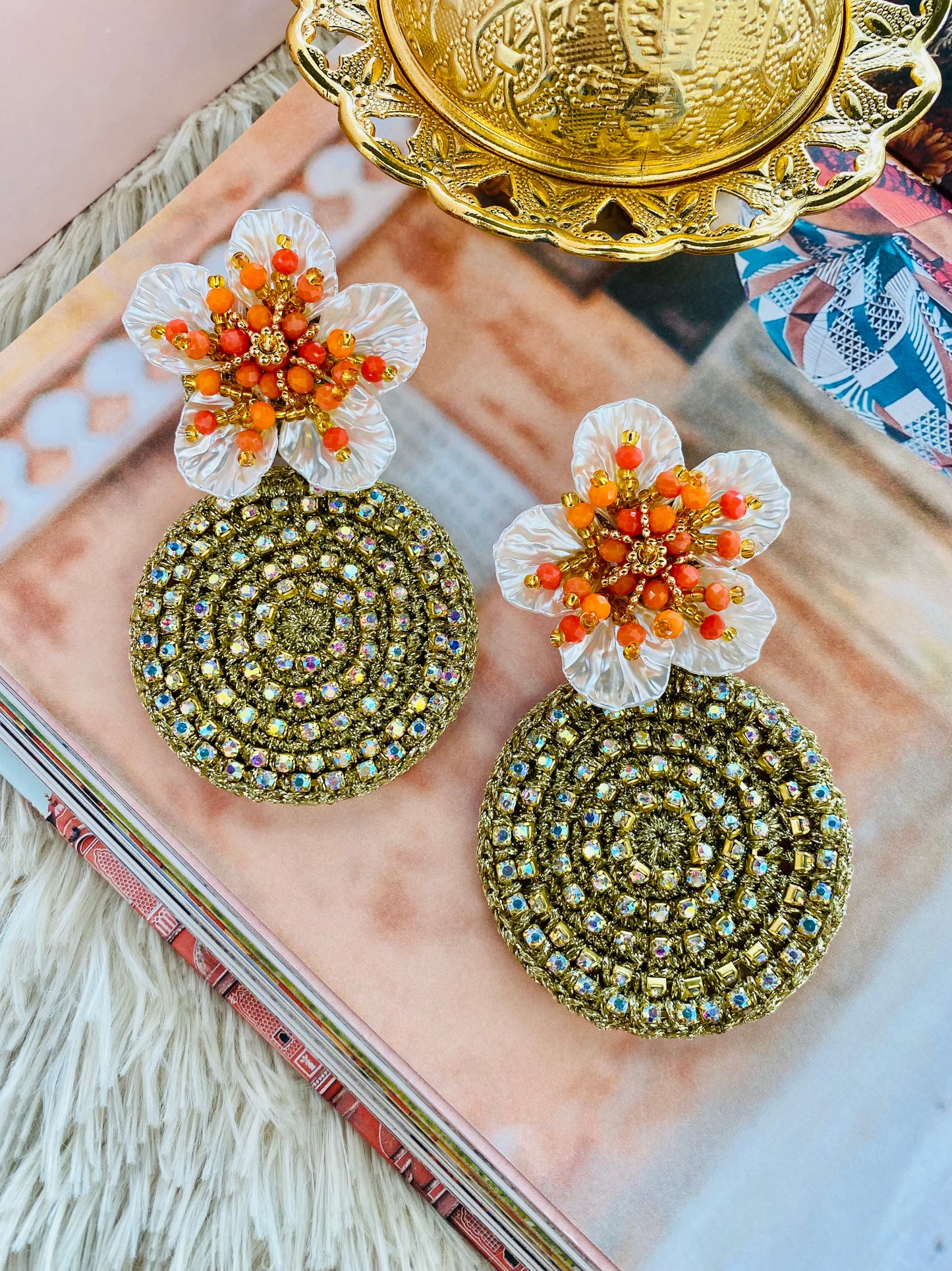 Aretes Khalida Tropicalia coral