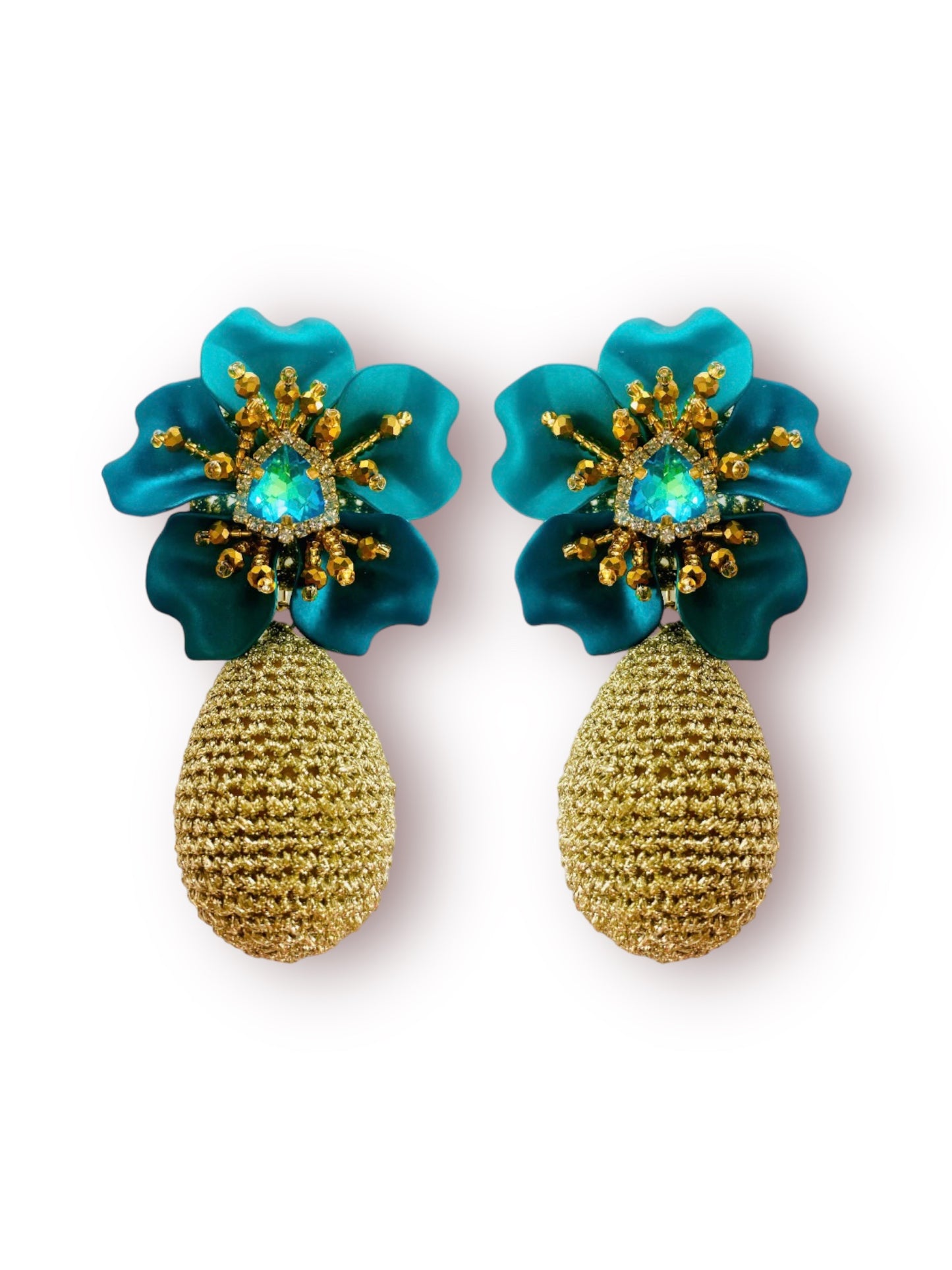 Aretes Amalia gota en verde