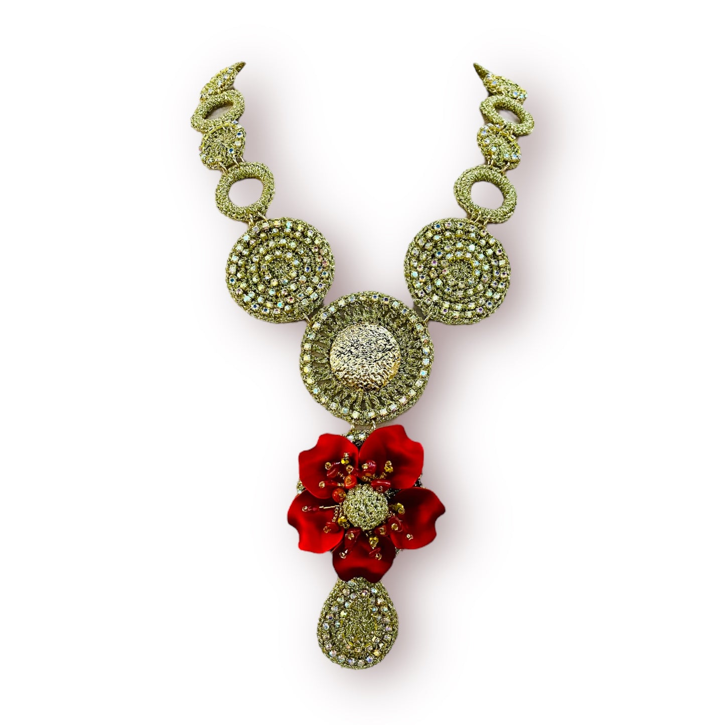 Collar Leticia ADN507 flor roja